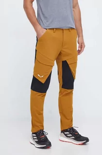 Spodnie sportowe męskie - Salewa spodnie outdoorowe Puez kolor brązowy - grafika 1