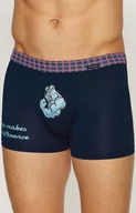 Majtki męskie - 17/1-19/e232 bokserki męskie long, Kolor granatowy-wzór, Rozmiar M, Fabio Undercare - Intymna - miniaturka - grafika 1