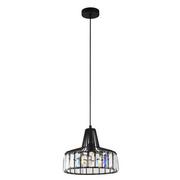 Lampy sufitowe - Italux LAMPA wisząca MANZO MDM-2722/1S A BK druciana OPRAWA zwis z kryształkami crystal czarny - miniaturka - grafika 1