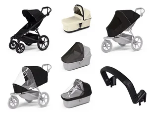 Wózek miejski Thule Urban Glide 4-wheel Black + Bassinet Soft beige SET 7in1 - Wózki dziecięce - miniaturka - grafika 1
