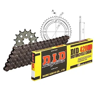 Zestaw łańcuchów DID stal 428HD / 122 zapięcie na klips do Kawasaki KLX D-Tracker 125 ccm rok prod. 2010-2014 - Części motocyklowe - miniaturka - grafika 1