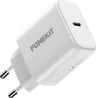 Adaptery i przejściówki - FoneKit GaN PD 65W AC power adapter, USB-C, white PD-543 65W White - miniaturka - grafika 1