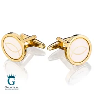 Spinki do mankietów i krawatów - Spinki do mankietów Ryba Symbol X2 Ichthys Gold - miniaturka - grafika 1