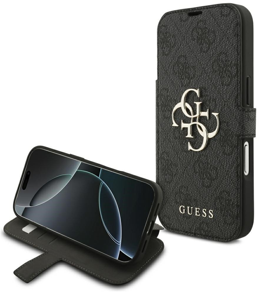 Etui Guess Book 4G Metal Logo do iPhone 17 Pro czarny