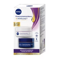 Kremy do twarzy - Nivea 2 Pack Przeciwzmarszczkowy + Modelujący krem na dzień i krem na noc 65+ 2x50ml - miniaturka - grafika 1