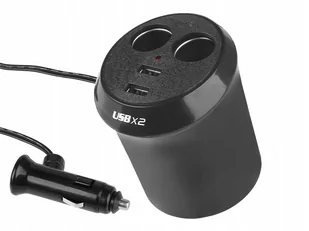 inny Rozdzielacz rozgałęźnik gniazda zapalniczki &quot;Kubek&quot 12/24V podwójny 2 USB 1000 mA M25-7041 - Akcesoria motoryzacyjne - miniaturka - grafika 1