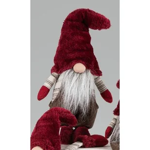 Skrzat tekstylny krasnal stojący 42 cm czerwony - Ozdoby bożonarodzeniowe - miniaturka - grafika 1