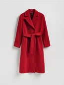 Spódnice - Reserved - Dwurzędowy płaszcz z wełną - czerwony - miniaturka - grafika 1