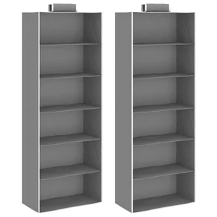 vidaXL Wiszące organizery do szafy, 2 szt., 6 półek, tkanina - Meble modułowe i akcesoria - miniaturka - grafika 1
