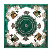 Apaszki i szaliki męskie - Damska chusta z jedwabiu zielono - biała - miniaturka - grafika 1