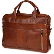 Torby męskie - Skórzana torba na laptop duża męska pojemna premium Beltimore brązowa brązowy, beżowy - miniaturka - grafika 1