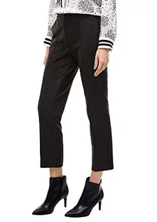 Spodnie damskie - s.Oliver BLACK LABEL Damskie spodnie regular fit: spodnie z weluru, czarny (True Black), 44 PL - grafika 1
