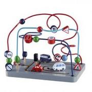 Tory, garaże, parkingi - Drewniany Labirynt Samochodowy Zabawka Edukacyjna Kids Koncept 12M+ - miniaturka - grafika 1