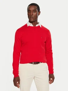 Tommy Hilfiger Sweter MW0MW14748 Czerwony Regular Fit - Swetry męskie - miniaturka - grafika 1