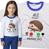 Piżamy dla dziewczynek - Piżama dziecięca Muszę Iść Jeż Dzwoni Jeżyk 86/92 - VoloDonum - miniaturka - grafika 1