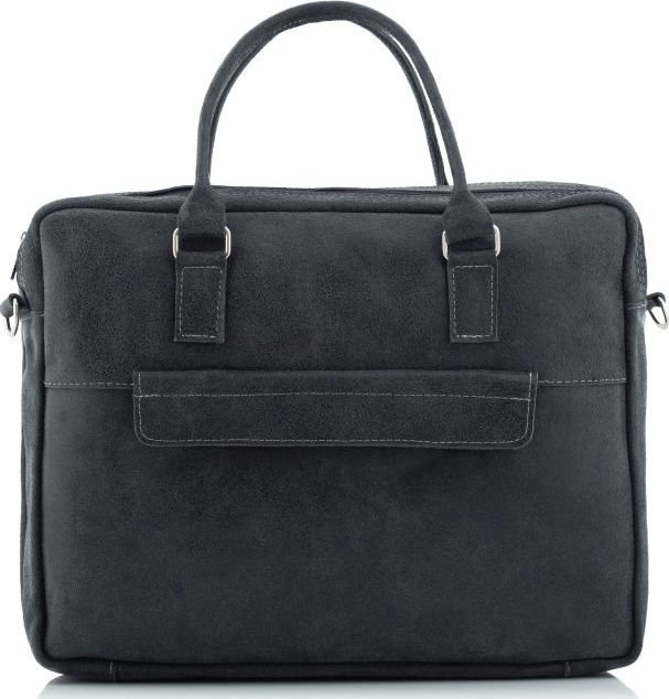 Belveder Czarna torba na laptopa 15,6 skórzana BV80