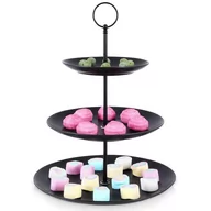 Tace i patery - Hit Patera 3-Poziomowa Porcelanowa Czarna 34 Cm - miniaturka - grafika 1