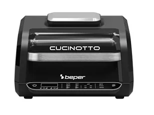 BEPER CUCINOTTO Grill i Frytkownica wielofunkcyjna z 8 programami - Frytkownica powietrzna, grill, piekarnik, płyta kuchenna i suszarka + akcesoria w zestawie, P101FRI080 - Frytkownice - miniaturka - grafika 1