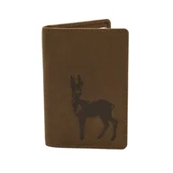 Etui na dokumenty i karty - Skórzane etui na dokumenty dla myśliwego z kozłem - miniaturka - grafika 1