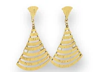 Kolczyki - Klipsy do uszu złote wiszące - miniaturka - grafika 1