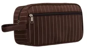 Kosmetyczki, organizery i kuferki - Kosmetyczka damska pojemny organizer na kosmetyki z uchwytem, brązowy - miniaturka - grafika 1