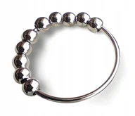 Pierścionki - Antystresowy pierścionek z obrotowymi kulkami srebrny stal chirurgiczna - miniaturka - grafika 1