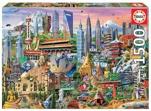 Educa Borras 17979 1500 zabytkowości w Azji Puzzle, wielokolorowe - Puzzle - miniaturka - grafika 1