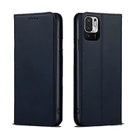 Etui i futerały do telefonów - Etui na telefon Xiaomi Redmi Note 10 Pro 5G Skórzane etui na telefon komórkowy z wytrzymałą klapką magnetyczne zamknięcie - czarne - miniaturka - grafika 1