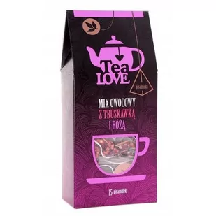 TEA LOVE Mix owocowy z truskawką i różą - piramidki 15 szt. - Herbata - miniaturka - grafika 1