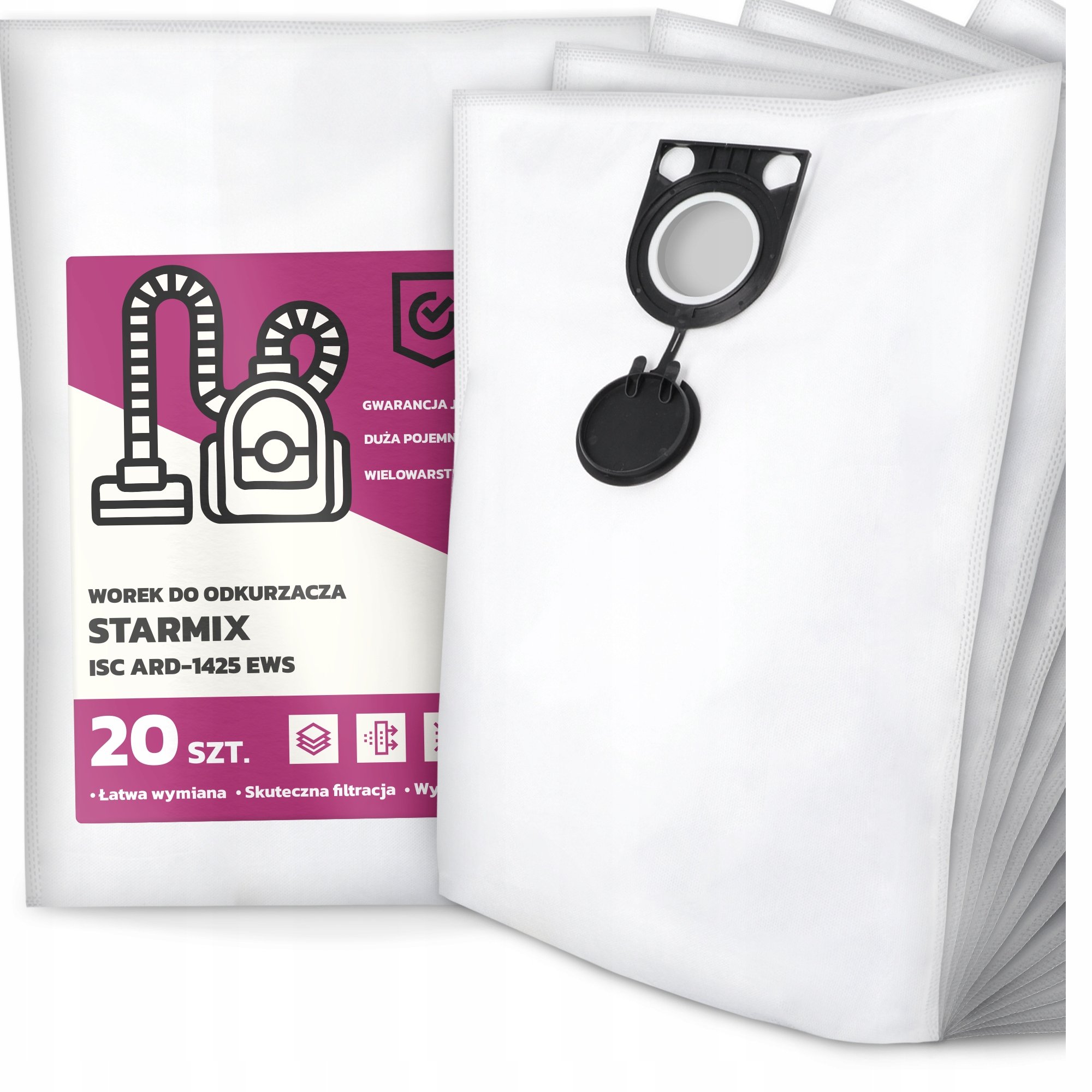 20x Worek do Odkurzacza Starmix Isc ARD-1425 Ews Syntetyczny Pojemny G9