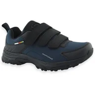 Buty dla chłopców - Sportowe buty młodzieżowe z materiału Softshell American Club WT182/24 Czarno Granatowe - miniaturka - grafika 1