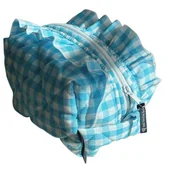 Kosmetyczki, organizery i kuferki - The Royal Bee, Kosmetyczka LILI z falbanką - Seledynowa - miniaturka - grafika 1