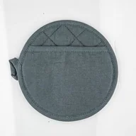 Fartuchy i rękawice kuchenne - Łapka z kieszonką okrągła IV 18 x 18 cm bawełniana grafitowa - miniaturka - grafika 1