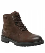 Botki męskie - Pepe Jeans Trzewiki Męskie Brązowe Skórzane Na Zamek 41 Awf - miniaturka - grafika 1