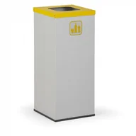 Kosze biurowe - Alfa 3 Wewnętrzny kosz do segregacji śmieci, 50 l, bez wewnętrznego pojemnika, szary/żółty 1262587 - miniaturka - grafika 1