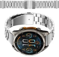 Akcesoria do smartwatchy - Bizon Pasek ze stali nierdzewnej Strap Watch Aura 22 mm do smartwatcha, srebrny - miniaturka - grafika 1