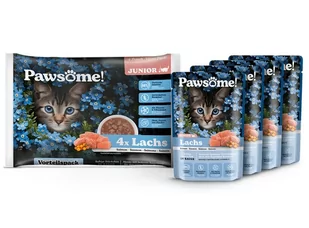 Pawsome Junior Lachs - łosoś saszetki 4x85g - Mokra karma dla kotów - miniaturka - grafika 2