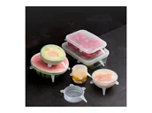 Pokrywki - Pokrywki silikonowe do żywności (uniwersalne) 6szt - białe - miniaturka - grafika 1