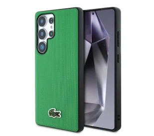 Lacoste Iconic Petit Pique Woven Logo MagSafe do Galaxy S25 Ultra Zielony - Etui i futerały do telefonów - miniaturka - grafika 1