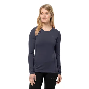 Damska koszulka z długim rękawem Jack Wolfskin INFINITE L/S W graphite - XS - Bielizna sportowa damska - miniaturka - grafika 1