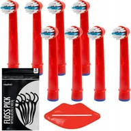 Końcówki do szczoteczek elektrycznych - 8x Końcówka Do Szczoteczki Elektrycznejoral-B Kids Stages Dla Dzieci Czerwona - miniaturka - grafika 1