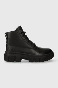 Timberland workery skórzane Greyfield Leather Boot damskie kolor czarny na płaskim obcasie TB0A5ZDR0011 - Botki damskie - miniaturka - grafika 1
