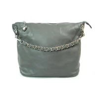 Torebki damskie - Włoska listonoszka Vera Pelle łańcuch,przewieszka Szara LB44G2 - miniaturka - grafika 1