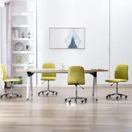 Krzesła - vidaXL Krzesła stołowe, 4 szt., zielone, tapicerowane tkaniną - miniaturka - grafika 1