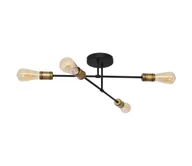 Lampy sufitowe - Żyrandol natynkowy CAMBRIDGE 4xE27/20W/230V czarny/złoty - miniaturka - grafika 1