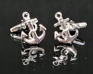 Spinki do mankietów i krawatów - Spinki do mankietów wzór kotwica - miniaturka - grafika 1