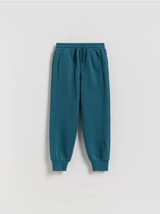 Reserved - Dzianinowe joggery - ciemny turkus - Spodnie i spodenki dla chłopców - miniaturka - grafika 1