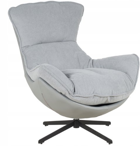 Fotel obrotowy z poduszką JASPER jasny szary wygodny wypoczynkowy salon