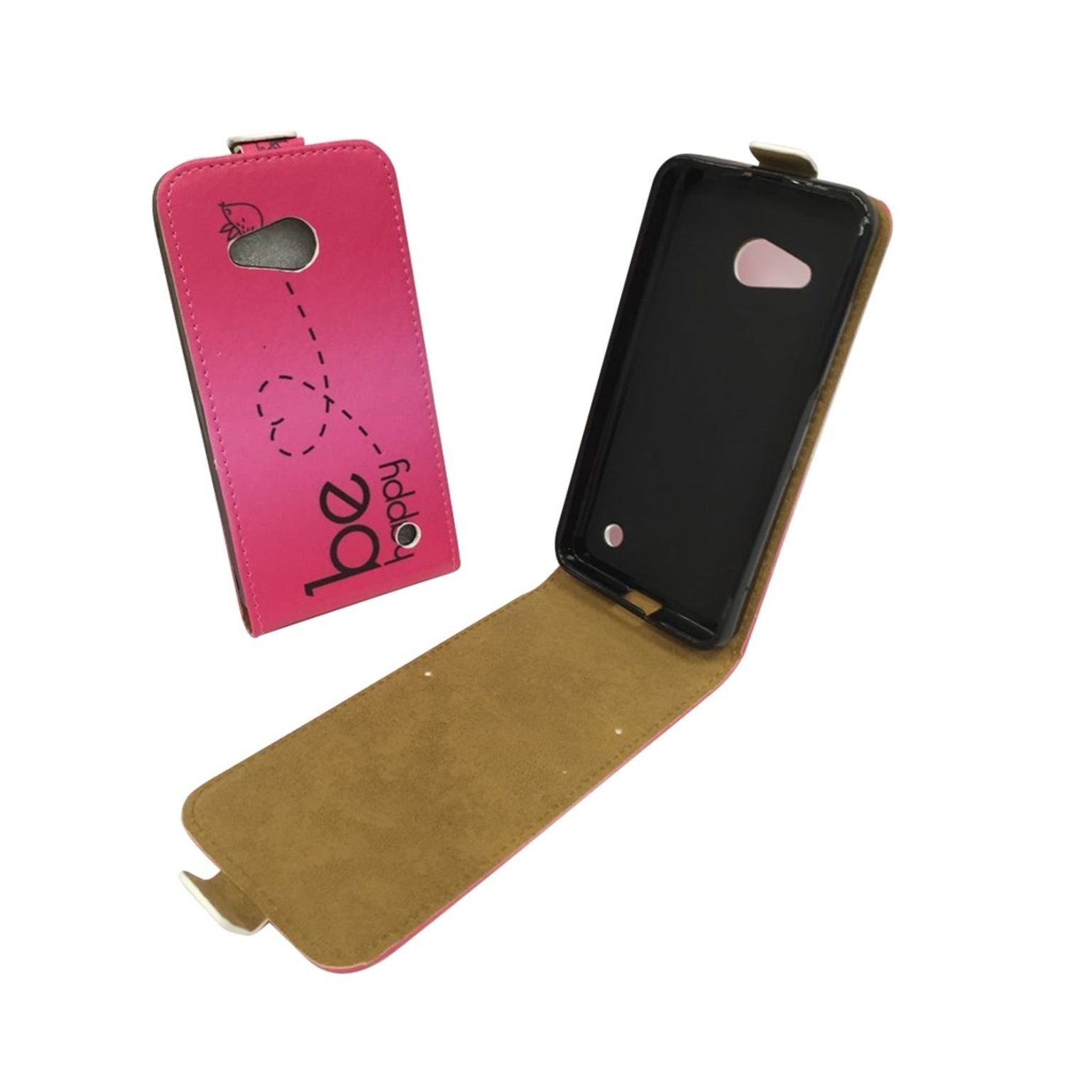 Etui na telefon komórkowy Microsoft Lumia 640 Be Happy Pink