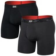 Majtki męskie - Bokserki Saxx Multi-Sport Mesh Boxer Brief Fly 2Pk Rozmiar: M / Kolor: czarny/szary - miniaturka - grafika 1